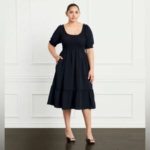 The Louisa Nap Dress‎ - Black Crepe - Wrinkle Resistant Black Crepe / XXL